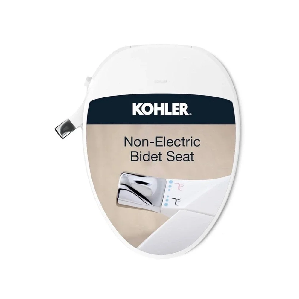 Kohler PureWash M300 Manual Elongated White Bidet Toilet Seat, Chrome Handle